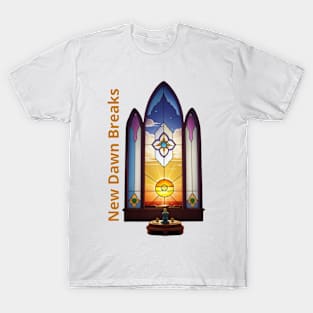 New Dawn Breaks Religious Symbols Serene Vibes T-Shirt